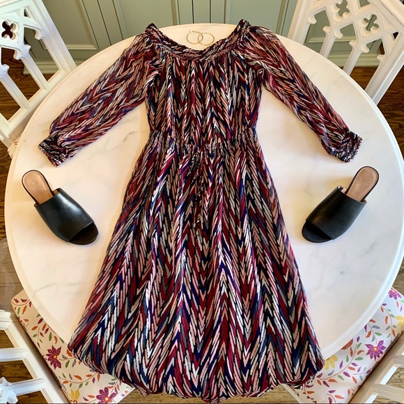 NWOT Ella Moss Ansel Print Silk Midi Dress Sz S - Picture 2 of 8